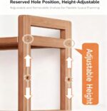 5-Tier Shelving Wooden Storage Rack Adjustable Shelves, Standing Storage Shelf Units for Entryway, Kitchen, Living Room, Bathroom,19.7" D x 9.2" W x 55.5" H - Image 5