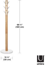 Umbra Flapper Coat Rack, Clothing Hanger, Umbrella Holder, and Hat Organizer, Great for Entryway, Black/Walnut - Image 3