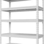 59" Garage Shelving，Basement Shelving Utility Shelf Rack, Shelving Metal Units, Adjustable 5 Tier Shelf and Storage Metal Rack， for Storage Rack Garage Shelves, 39.4 "W * 15.7 "D