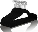 Red Dot Gift 10-Pack Black Non-Slip Velvet Hangers 45cm With 360 Degree Rotatable Hook - Durable & Slim - Non Slip Hangers for Coat Hangers - Pant Hangers…
