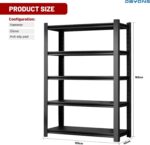 DAYONG 5-Tier Adjustable Metal Storage Shelving Units, Sturdy and Durable Storage Shelves for Garages, Warehouses, Kitchens, and Industrial Spaces (Black, 5 -Tier 120 * 40 * 183cm) - Image 2
