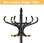 GOFLAME 73" Coat Rack Freestanding, Wooden Coat Tree with 12 Hooks and Umbrella Stand, Entryway Hall Tree, Hat Hanger Organizer, Coat Rack Stand for Coats, Hats, Scarves, Bags, Easy Assembly, Black - Image 9