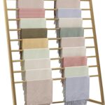 10 Tier Metal Scarf Organizer Holder, Freestanding Display Stand for Commercial Clothing Retail Store Towel Rack Ties Belt Pants Hanging Rack
