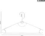 ZOBER Standard Plastic Hangers Pack of 50, Durable Slim Lightweight Clothes Hangers with Built-in Strap Hooks, Space Saving Closet Organizer for Shirts, Pants & Dresses - Image 3