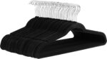 Amazon Basics Slim Velvet, Non-Slip Suit Clothes Hangers, Pack of 30, Black/Silver