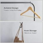 LUKSYOL Clothes Rack - Premium Metal Clothes Hanging Stand with Storage Shelf for Coats, Shoes, and More - Durable and Stylish Organizer for Bedroom and Bathroom Use (Black, 2 shelves | 1 Rail) - Image 3