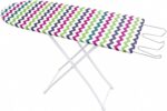 Toshionics Ironing Board 90cm x 34cm - Ironing Table with study Steel Legs | 4 Adjustable height Ironing Stand with steel Iron Rest Foldable Multicolor Design