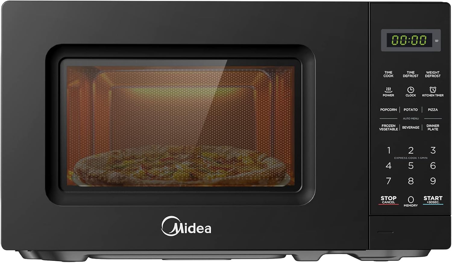 618MV9TB1KL._AC_SL1500_.jpg Midea 20L Solo Microwave Oven with Digital Touch Control, 700W, Child Lock, Memory Function, Defrost-by-weight-or-time, Fast Reheat, Push Button Door Opening, Best for Home & Office, Black, EM721BK - Image 1