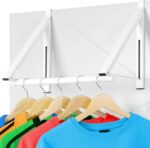 Over The Door Clothes Hanger, Foldable Over The Door Hanger, Over The Door Drying Rack for Coat, Space Saving Small Clothes Rack Door Hangers for Clothing, White