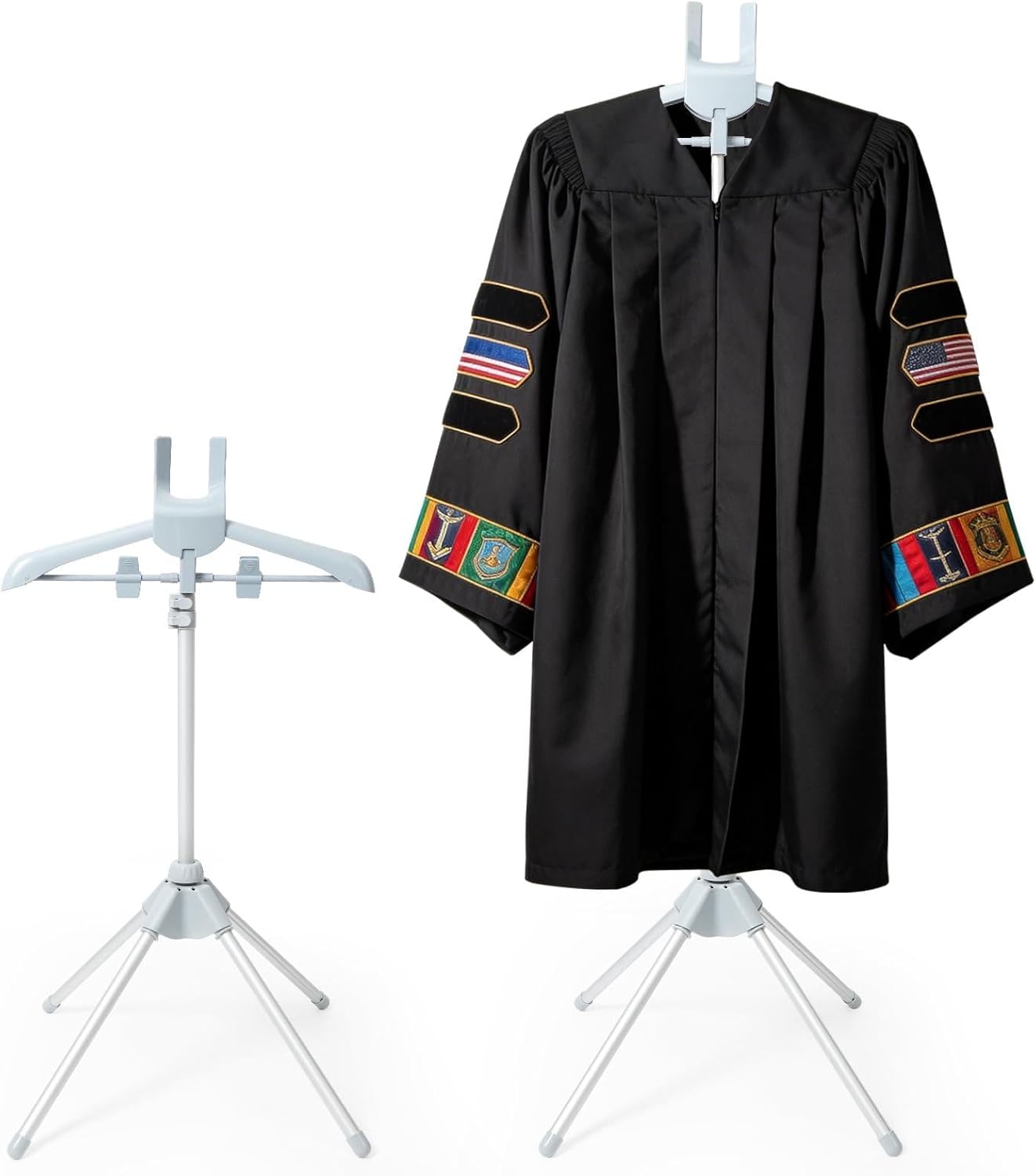 618tzel-XTL._AC_SL1500_.jpg Retail-Ready Hanger Rack for Clothing Dress Garment Coat, Adjustable 32-63 inch T Shirt Display Stand for Adult Vendors, Portable Hanging Black Metal Design - Image 1
