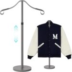 Reusable Shirt Display Stand-Mannequin Torso Tshirt Display Stand for Retail/Vendors,18-33" Adjustable Dress Form Mannequin Stand Clothes Rack,Portable Stable Holder Jacket Hanger,All Metal/Dark Grey