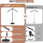 OLV 4 Pack Shirt Display Stand, 18-34 Inch Height Adjustable Mannequin Torso Stand for Vendors Shop, T Shirt Display Dress Form Steaming Clothes Holder, Jacket Coat Hanger, Brown - Image 2