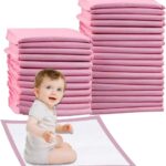 Cute 'n' Cuddle Baby Disposable Changing Mats, 60x45cm Pink Pack of 30, Waterproof, Ultra-Soft & Highly Absorbent Diaper Changing Pads, Leakproof Underpads for Newborns & Infants