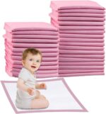 Cute 'n' Cuddle Baby Disposable Changing Mats, 60x45cm Pink Pack of 30, Waterproof, Ultra-Soft & Highly Absorbent Diaper Changing Pads, Leakproof Underpads for Newborns & Infants