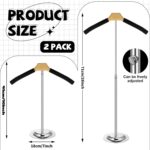 Qunclay Adjustable T Shirt Display Flexible Shoulder Stand Shirt Rack Portable Hanging Black Metal Clothes Hanger Rack for Clothing Garment Coat Retail Vendor, Height 16-27.9 Inch (2 Pcs) - Image 2