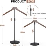 OLV 4 Pack Shirt Display Stand, 18-34 Inch Height Adjustable Mannequin Torso Stand for Vendors Shop, T Shirt Display Dress Form Steaming Clothes Holder, Jacket Coat Hanger, Brown - Image 6