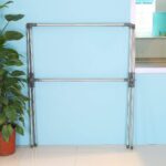 BAOYOUNI Double Poles Clothes Drying Rack Stainless Steel Extendable Folding Laundry Hanger X-Frame Stand Space Saving, Grey (2 Side Same Height) - Image 3