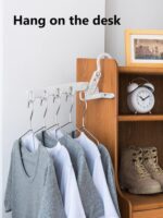 Folding Clothes Hanger, Portable Mini Drying Rack Closet Organizer Space Saver for Indoor, Travel, Camping - Image 3