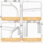 BYUAIRY Clothes Rack Metal Clothing Rack with Bottom Shelf Garment Rack for Hanging Clothes Shirts Jeans and Coats White - Image 7