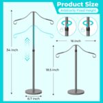 Reusable Shirt Display Stand-Mannequin Torso Tshirt Display Stand for Retail/Vendors,18-33" Adjustable Dress Form Mannequin Stand Clothes Rack,Portable Stable Holder Jacket Hanger,All Metal/Dark Grey - Image 4