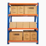 Heavy Duty Metal Warehouse 4 Steps Racking Storage Garage Shelving Steel Shelf Capacity 300kg Each Shelves (200 x 60 x 200cm) (Blue + Orange) - Image 2