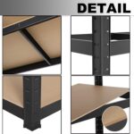 Garage Shelving 5 Tier Unit 180x90x40cm Boltless Racking Storage Made of Heavy Steel Frame & Strong MDF Board, Metal Shelving Unit Heavy Duty 175kg Capacity Per Shelf - Image 4