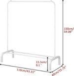 BYUAIRY Clothes Rack Metal Clothing Rack with Bottom Shelf Garment Rack for Hanging Clothes Shirts Jeans and Coats White - Image 2
