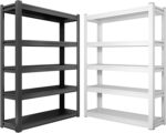 72" Heavy Duty 5-Tier Garage Shelving Unit - Adjustable Steel Storage Rack for Warehouse Basement & Garage nization Metal Shelves Easy Assembly Black