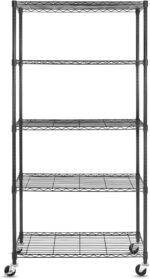 WDT 5 Tier Shelf Shelving Unit with Wheels,Adjustable Metal Shelves for Storage, NSF Certified Wire Shelving Rack,350lbs Loading Capacity Per Shelf Storage Shelves for Kitchen Garage,36" Dx16 Wx75 - Image 8
