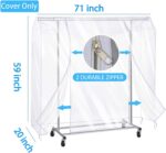 Garment Rack Cover, Transparent PEVA Clothing Rack Cover, Clear Clothes dustproof Waterproof Cover, for Dresses, Suits, Coats, and More, 70 x 20 x 52 Inch - Image 2