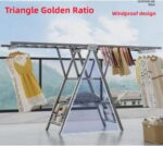 Clothes Drying Stand منشر غسيل قابل للطي with Adjustable Folding Wings Clothes Hanger clothes rack, no installation of wing shaped drying clothes rack for home bedroom balcony.(Gun gray) - Image 5