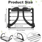 5 Bar Radiator Clothes Airer Rack, Foldable Laundry Drying Rails Stainless Steel Dryer Rack Folding Towel Holder Radiators Hanger For Balcony - Black, 40 X 32Cm - Image 2