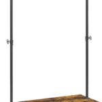 VASAGLE Clothes Rack, Heavy Duty Clothing Rack, Industrial Pipe Style Rolling Garment Rack with Shelf, for Bedroom, Laundry Room, Retail Store, Rustic Brown and Black UHSR65BX