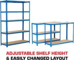 Rhino Racking - 5 Tier Heavy-Duty Industrial Storage Shelves - Blue - 180x120x45cm - Image 6