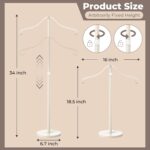 Reusable Shirt Display Stand-Mannequin Torso Tshirt Display Stand for Retail/Vendors,18-33" Adjustable Dress Form Mannequin Stand Clothes Rack,Portable Holder Jacket Coat Hanger,All Metal/White/2 Pack - Image 4