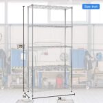 5 Tier Wire Shelving Unit Storage Shelves Metal Wire Shelf Storage Rack Adjustable Commercial Organizer Heavy Duty Layer Unit for Restaurant Garage Pantry Kitchen Office 72"x36"x14" (Chrome) - Image 3
