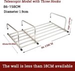 MOTIM Extended Drying Clothes Rack, Stainless Steel Retractable Towels Rack Balcony Windowsill Foldable Laundry Racks Guardrail Corridor Drying Rack Outdoor Telescopic Shoe Rack(86-158 * 42cm) - Image 3