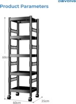 DAYONG 5-Tier Kitchen Storage Rack, Heavy Duty Bakers Rack Bread Rrack Microwave Oven Stand, Adjustable Metal Storage Shelves, Utility Shelf for Kitchen Garage Laundry Pantry (5 Tier 40 * 40 * 160cm) - Image 2