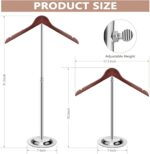 T Shirt Display stand for Vendors, Adjustable Dress Form Mannequin Torso, Portable Hanging wooden Clothes Rack, Flexible Hanger for Clothing Tshirt Jacket Coat Retail, Height 18.5-31.5 Inch (1 Pcs) - Image 2