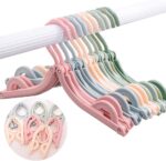 M&J&DELEE M&J Folding Hanging Drying Rack Thicken Portable Colored Folding Clothes Hangers, Portable Folding Travel Hangers, Clothes Washing Drying Rack for Outdoor Camping Travel(pack of 10)