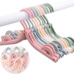 M&J&DELEE M&J Folding Hanging Drying Rack Thicken Portable Colored Folding Clothes Hangers, Portable Folding Travel Hangers, Clothes Washing Drying Rack for Outdoor Camping Travel(pack of 10)