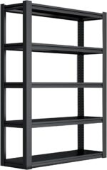 Heavy Duty Metal Storage Shelves 5-Tier Adjustable Rack Boltless Assembly for Garage Warehouse Basement & Pantry - Sturdy nization & Versatile Shelving Solution for Home & Business
