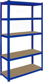 Monster Racking T-Rax Corner Unit & Pack of 2 Garage Shelving Unit Extra Wide - 5 Tier Heavy Duty Rack for Storage Steel Utility Shelves | Metal & MDF Boltless Assembly System | 180cm x 90cm x 45cm - Image 6
