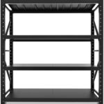 Heavy Duty Durable Metal Bolted Warehouse Garage Office Storage Racks Standing Shelves 4 Tier Utility Adjustable Shelves 300kgs (200D x 60W x 200H), Black