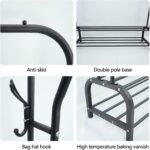 Metal Garment Rack, علاقة ملابس, Freestanding Hanger Double Rails, Heavy Duty Drying Rack with 2-Tier Lower Storage Shelf, Hanging Clothes Rail for Bedroom (Black) - Image 5
