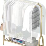Dustproof Clothes Rack Cover,Garment Bags,Clothing Waterproof Hanger Protector,Coat Hanging Clothes Storage Bag Premium Thickened,foldable. (Transparent, 59x47in)
