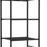 Sakugi Storage Shelves Organizer - 5 Tier Metal Shelf Organizer with Metal Wheels and Adjustable Leveling Feet, Heavy Duty Garage Shelving for Kitchen, Pantry and Closet, 18.1"x12.6"x58.7", Black