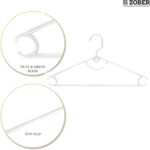 ZOBER Standard Plastic Hangers Pack of 50, Durable Slim Lightweight Clothes Hangers with Built-in Strap Hooks, Space Saving Closet Organizer for Shirts, Pants & Dresses - Image 5