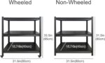 Heavy Duty 5-Tier Garage Shelving Unit - Adjustable Storage Racks with Lockable Wheels Industrial Standalone Shelf for Warehouse Shed and Garage (80×40×80cm) - Image 2