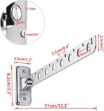 Wall Mounted Folding Clothes Rack, 2 Pieces Stainless Steel Coat Hooks, Space Saving Clothes and Closet Rod Storage Rack Heavy Duty Drying Rack for Laundry Room Bedroom Bathroom Kitchen - Image 6